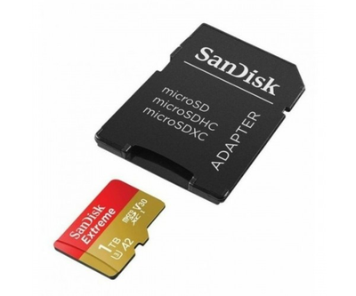 microSDXC (UHS-1 U3) SanDisk Extreme A2 1TB class 10 V30 (R190MB/s,W130MB/s) (adapter SD)