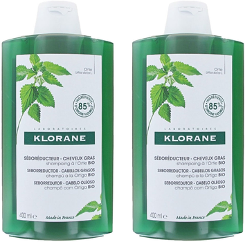 Szampon regulujący wydzielanie sebum Klorane Oil Control 2 x 400 ml (3282779304276)