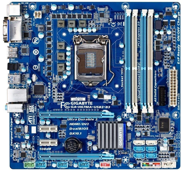 Материнська плата Gigabyte GA-H67MA-USB3-B3 (GA-H67MA-USB3-B3) (s1155, Intel H67, ) Б/в,U1