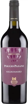 Вино Cantina Sava "Poggio Pasano" Negroamaro Puglia IGP червоне сухе 0.75 л 13-15% (8019873968944)