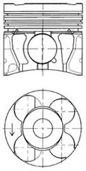 Поршень в комплекте на 1 цилиндр, STD Kolbenschmidt (41071600)