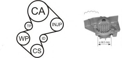 WPK-136105 Насос охолоджуючої рідини + комплект зубчатого ременя Airtex (WPK136105)