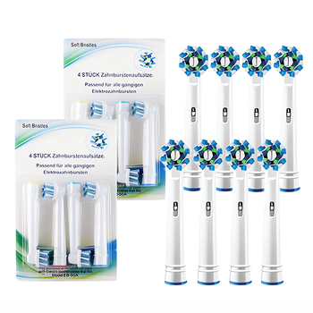 Насадки EB50 cross action для электрических зубных щеток Oral b Braun набор 2 упаковки по 4 насадки
