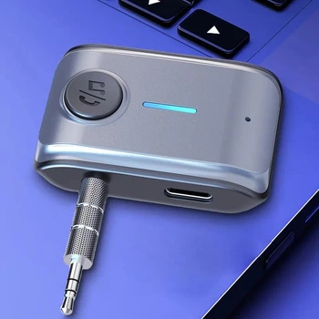 Аудиоадаптер / Bluetooth-ресивер / приемник музыки для автомагнитол, ноутбука, смартфона с AUX 3.5 мм + слот для TF карты, серый "G" (84474692)
