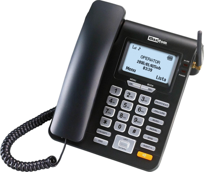 Телефон стаціонарний Maxcom MM28D Black (5908235974033)