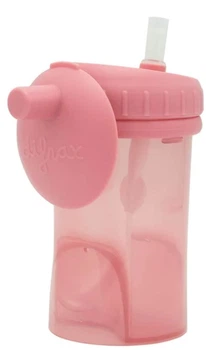 Чашка непроливайка с силиконовой соломинкой Difrax Raspberry розовая (1010 Raspberry)