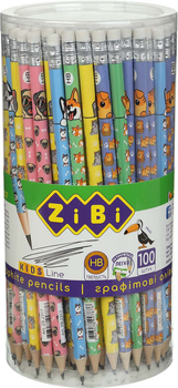 Набір графітових олівців ZiBi Pets HB з гумкою 100 шт (ZB.2317)