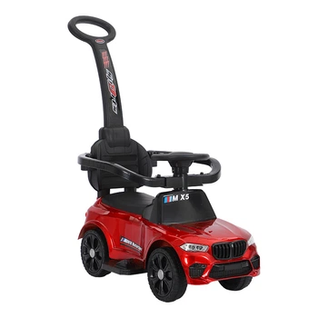 Машинка толокар U-Max 2в1 со съемной ручкой и музыкой на руле + багажник под сиденьем Тёмно-вишневый