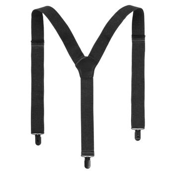 Подтяжки брючные на крокодилах Black