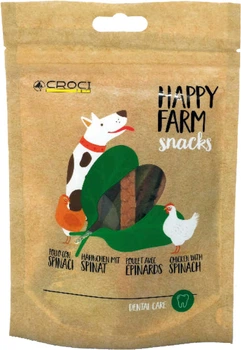 Ласощі для собак Croci Happy Farm качка зі шпинатом 80 г (8023222190283)