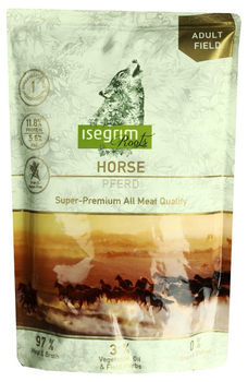 Mokra karma dla psów Isegrim Adult Field czysta konina z ziołami polnymi, warzywami i olejem lnianym 410 g (4250231541032)