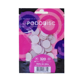 Сменные файлы для педикюрного диска Staleks PRO Pododisc M d 20 мм 320 грит на мягкой основе 50 шт цвет белый