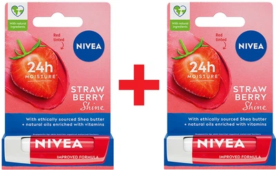Упаковка бальзамів для губ NIVEA Strawberry Shine 4.8 г х 2 шт (4003000002089)