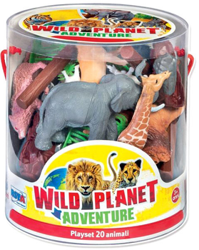 Zestaw figurek RS Toys Cylinder With Wild Animals 20 szt (8004817109965)