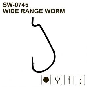 Крючки MiniMax Wide Range Worm SW-0745 # 1/0 BLN 5шт. ring