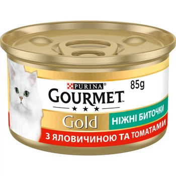 Нежные биточки Gourmet Gold (Гурмет Голд) с говядиной и томатом для котов, 85 г