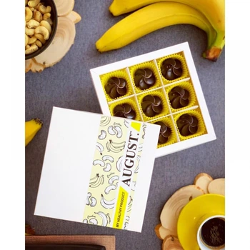 Цукерки- My healthy product AUGUST На основі кероба без цукру «Банан-Кеш`ю», коробка 120г