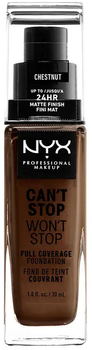 Тональна основа NYX Can\'t Stop Won\'t Stop Full Coverage Chestnut 30 мл (0800897181130)