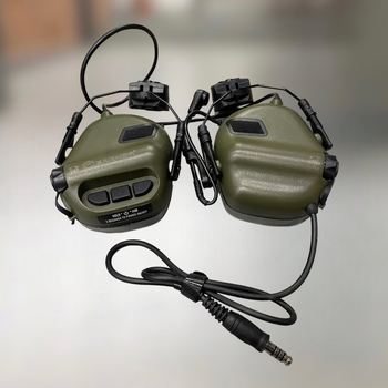 Навушники тактичні Earmor M32H, активні, з кріпленням на шолом та знімним мікрофоном, NRR 22, колір Койот
