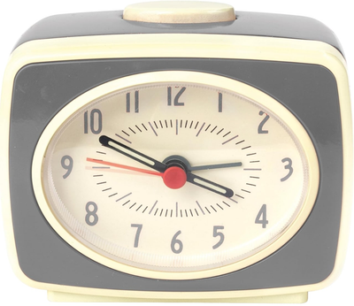 Настільний годинник-будильник Kikkerland AC14-GR-EU Сірий (0612615084063)