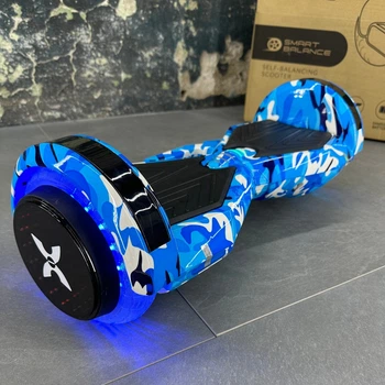 Гироборд SMART BALANCE U8 Infinity 2024 Голубой камуфляж с Bluetooth колонкой и LED – подсветкой колес