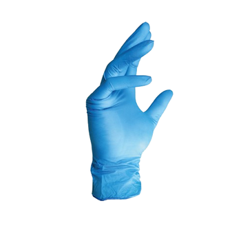 Рукавички нітрилові неопудрені одноразові р.8(M) блакитний ДКГ