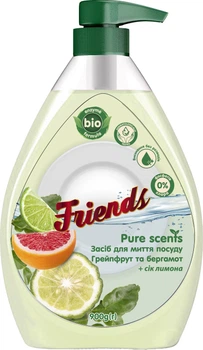 Засіб для миття посуду Friends Pure Scents Грейпфрут та бергамот 900 г (4823107605222)