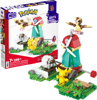 Zestaw klocków Mattel Mega Pokemon Wiejski wiatrak 240 części (0194735107858)