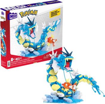 Zestaw klocków Mattel Mega Pokemon Ewolucja Magikarpa 411 części (0194735149643)