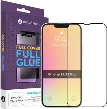 Защитное стекло MAKE Future Full Cover Full Glue для смартфона Apple iPhone 13/13 Pro Black (MGF-AI13/13P)