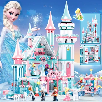 Конструктор для девочек SLUBAN "Замок принцессы Эльзы. Холодное сердце. Frozen" 1324 детали, M38-B0789