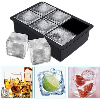 Форма силіконова для льоду Кубики 5см з кришкою 6 комірок Ice cube