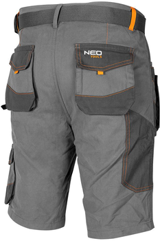 Krótkie spodenki robocze NEO Tools Cotton Slim 81-331 S Szare (5907558453218)