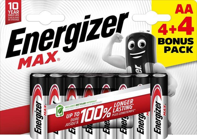 Батарейка Energizer Max AA/LR06 блистер (4+4) 8шт