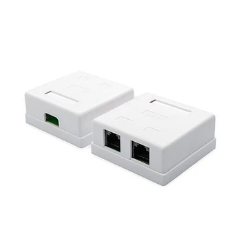 Розетка RITAR UTP 8P8C RJ45 2 порт Cat-5 накладная белая Q400