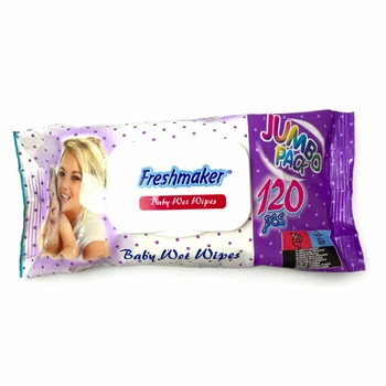Влажные салфетки "Freshmaker" JUMBO PACK фиолетовые 120 шт