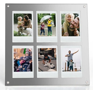 Фоторамка 6 в 1 прозора (сріблястий) для Fujifilm Instax Mini 12, 11, Evo, 40, 90, 9, LiPlay та принтерів SP-1, SP-2, Mini Link, Link2