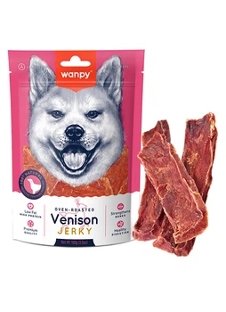 Ласощі Wanpy Venison Jerky для собак Слайси в'ялена оленина з качкою 100 г