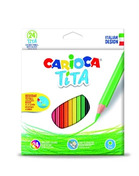 Карандаши цветные Carioca 42 цвета, 24шт, пастельные, 42794 METR+