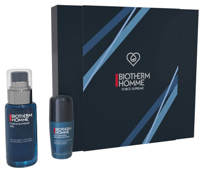 Zestaw kosmetyków do pielęgnacji Biotherm Homme Force Supreme Żel do twarzy 50 ml + Dezodorant w kulce 75 ml (8431240394239)