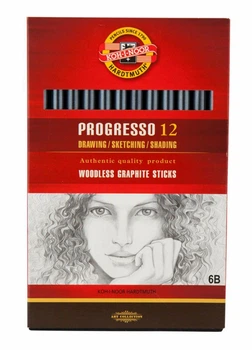 Карандаш бездеревный Progresso. 6B 12шт. Koh-I-Noor 8911 6B 8593539098713