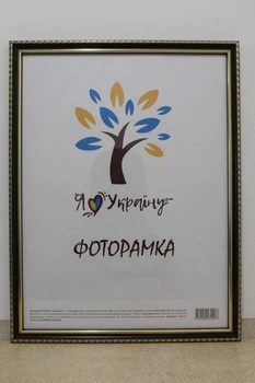 Фоторамка 30Х45, коричневая с золотым обрамлением, 1715-х048, СТЕКЛО + ДВП