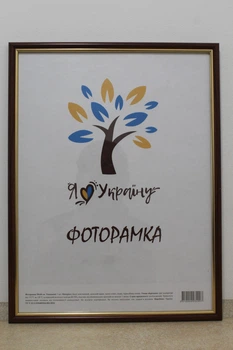 Фоторамка 30Х42, светло-коричневый с золотой вставкой, 1515-5120, СТЕКЛО + ДВП