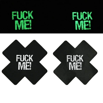 Стикини наклейки на грудь крестики с надписью fuck me Honey Fashion Accessories One Size черный (3-123)