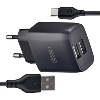 СЗУ XO L57 2в1 Type-C 2USB/2.1A Black