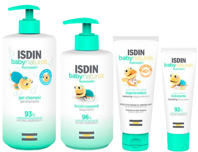 Zestaw kosmetyków dla dzieci Isdin Babynaturals Canastilla Premium Szampon-żel 750 ml + Balsam do ciała 400 ml + Regenerująca maść do pieluch 100 ml + Krem do twarzy 50 ml + Torba do wózka 1 szt (8429420252448)