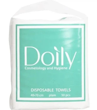 Полотенце одноразовое в пачке Doily 40*70 50 шт гладкое