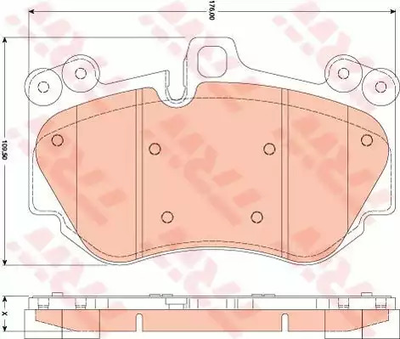 Гальмівні колодки дискові PORSCHE Caenne 3,0-4,8 F 04, TRW (GDB1764)