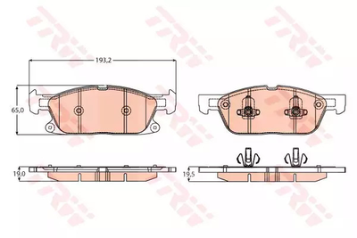 Гальмівні колодки дискові FORD Galaxy/S-Max/Edge F 15, TRW (GDB2167)