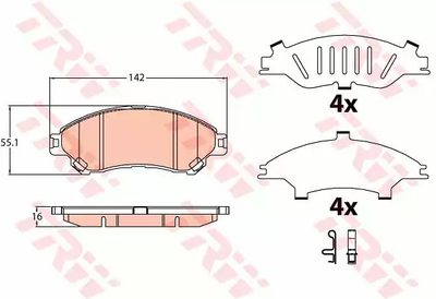 Колодка гальм. диск. SUZUK SX4 S-Cross 13- передн. , TRW (GDB3633)